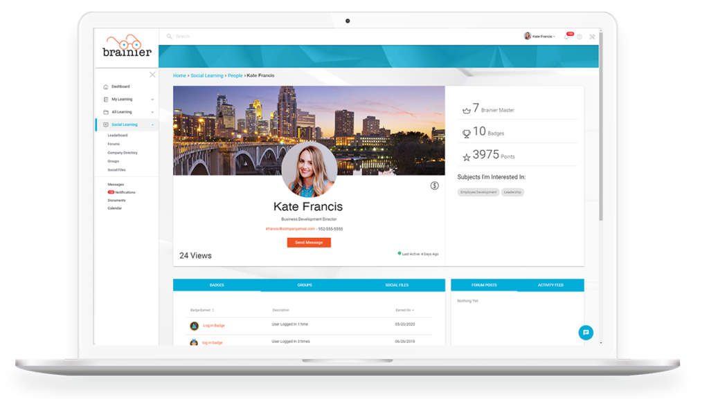 Screenshot of The Brainier LMS
